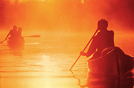 Maine Natural Resource Industries Photography - Canoes at Sunrise