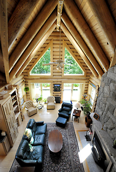 Maine Commercial & Architectural Photography - Living Room with Cathedral Ceiling