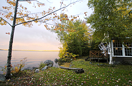 Maine Lake Cottage Autumn
